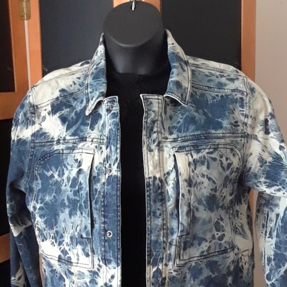 Tunellus Men' Tye Dye Denim Jacket - Picture 10 of 16